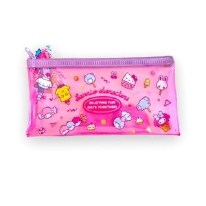 💗Sanrio-Glitter Zip Pouch-Hello Kitty-My Melody-Cinnamoroll-Pompompurin-NEW💗